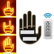 Finger Car Light with Remote, Funny Gesture Finger Light LED Car Back Window Sign, Road Rage Led Sign for Car, SUV, Truck