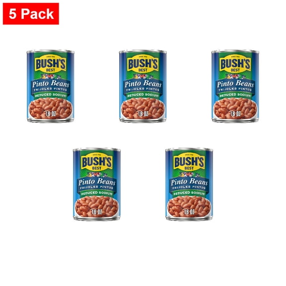 Bushs Reduced Sodium Pinto Beans 16 oz - 5 Pack