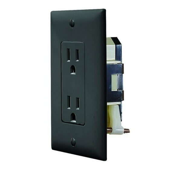S817 Self Contained Dual Outlet with Cover-Plate - Black
