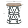 thumbnail image 7 of Powell Byrne Round Barrel Metal and Wood Indoor Accent Side Table, 24.25" Tall, Gray, 7 of 7