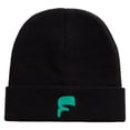 thumbnail image 5 of Artistic Letter F Embroidered Big Size Acrylic Long Beanie - Black XL-3XL, 5 of 5