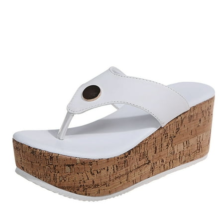 

Vikakiooze Summer Solid Color Platform Women s Waterproof Stand Wedge Sandals Women s Shoes