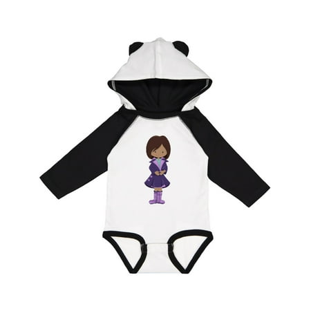 

Inktastic African American Girl Fashion Girl Purple Coat Gift Baby Girl Long Sleeve Bodysuit
