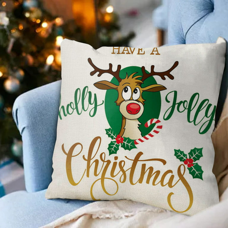 Big Couch Pillows for Living Room Christmas Linen Hugging Pillow