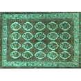 thumbnail image 1 of Ahgly Company Indoor Rectangle Persian Turquoise Blue Traditional Area Rugs, 8' x 10', 1 of 4