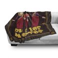 thumbnail image 3 of Dia De Los Muertos Soft Flannel Fleece Throw Blanket, Women 3 Skeleton in Traditional Clothes and Hats Calavera Image, Cozy Plush for Indoor and Outdoor Use, 50" x 70", Multicolor, by Ambesonne, 3 of 6