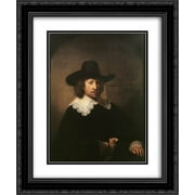 Rembrandt 2x Matted 20x24 Black Ornate Framed Art Print 'Portrait of Nicolaas van Bambeeck'