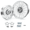 thumbnail image 2 of Chrome Front 21x3.5 Rear 16x3.5 Fat Spoke Wheels Rims for Harley Davidson Touring Baggers Street Glide Road Glide, 2 of 5