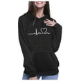 thumbnail image 4 of kayannuo Fall Clothes For Women Men's And Women's Valentine's Day Heart Print Loose Pullover Hooded Sweatshirt Black, 4 of 9