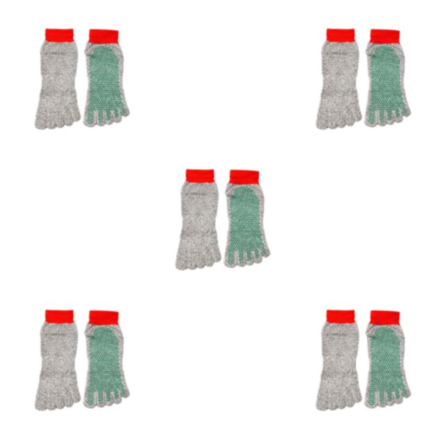 Maytalsory Stay Secure And Comfortable With 5 Toe Separation Socks For Barefoot Activities Gray green red bind 5Set