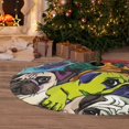 thumbnail image 6 of Sikiie Colorful Pug 30-48 inches {designName} Print Christmas Tree Skirt Snowman Xmas Tree Skirt with Edge Christmas Decorations for Holiday Party-30", 6 of 7