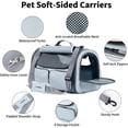 thumbnail image 2 of Soft-Sided Pet Carrier with 4 Mesh Windows, Airline Approved Travel Bag for Cats & Small Dogs, Grey, 2 of 6