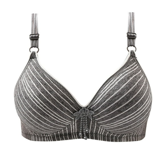 RYRJJ Wireless Support Bras for Women Striped Full Cup Lift Plus Size Bras Wirefree Push Up Shaping Comfort Everyday Bralette Bras(Black,S)