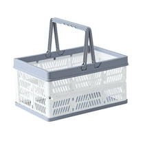 Foqnuq Foldable Storage Basket Shopping Bin Plastic Organizer for Fruits Vegetables Outdoor Picnic Durable and Portable Utility Storage Solution