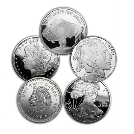 1 oz Silver Round - Secondary Market - Lot of 5 - Walmart