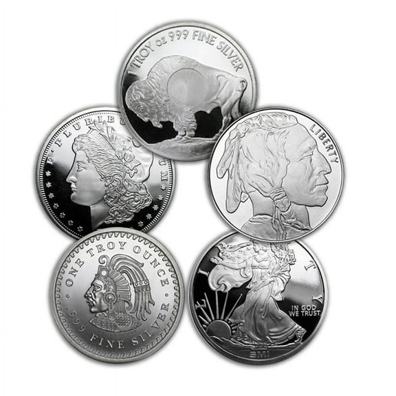 1 oz Silver Round - Secondary Market - Lot of 5 - Walmart