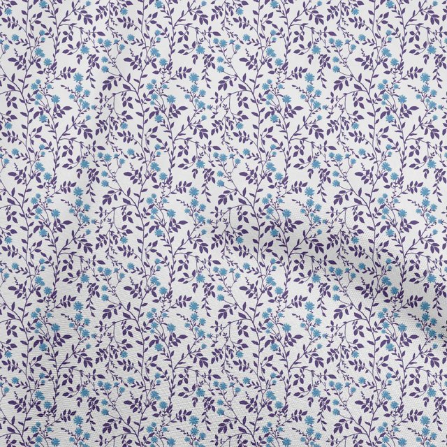 oneOone Rayon Violet Fabric Floral Craft Projects Decor Fabric Printed By The Yard 56 Inch Wide