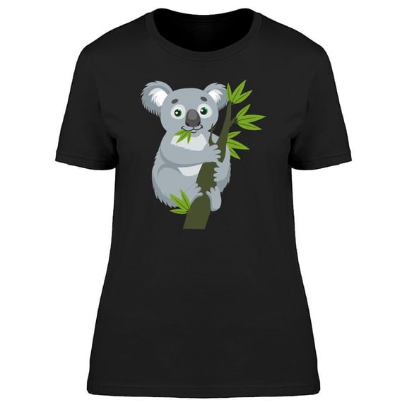 Koala Eating Leaves T-Shirt Women -Image by Shutterstock, Female Medium