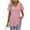 Pink, variant on AherBiu Boho Tops for Women Eyelet Hole Stretch V Neck Short Sleeve Dressy Casual Blouse Ruffle Tunic Shirts