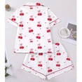 thumbnail image 6 of PNTUTB Pajama Set for Women Short-Sleeve Top and Shorts Printed Set Casual Collared Button-Down Cardigan Milk Silk Pajama Set, 6 of 6