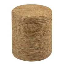 Mxfurhawa Pouf Ottoman Round Patio Foot Stool Outdoor, Natural Seagrass