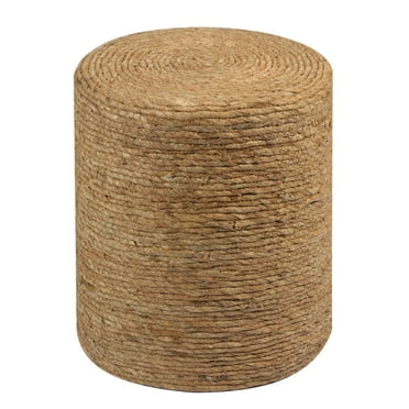 Mxfurhawa Pouf Ottoman Round Patio Foot Stool Outdoor, Natural Seagrass