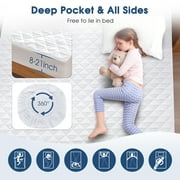 Queen Size Waterproof Mattress Protector, Breathable Quilted Mattress Cover, Hypoallergenic & Noiseless Fitted Sheet Mattress Protector, Machine Washable, 8-21'' Deep Pocket