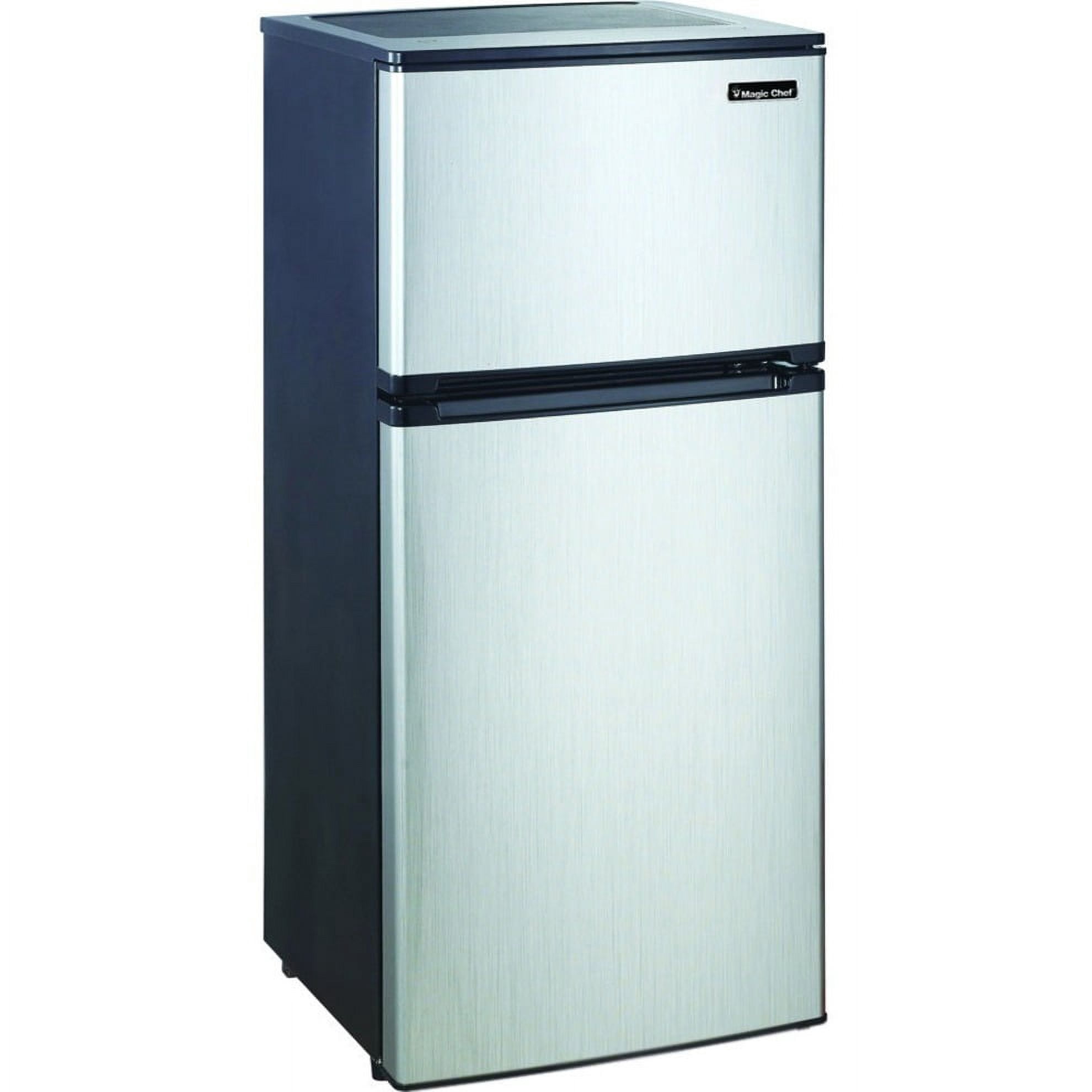 MAGIC CHEF 4.3 CU. FT. TWO DOOR REFRIGERATOR E-STAR STAINLESS STEEL LOOK