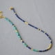 thumbnail image 1 of Collar de cadena fina con cuentas irregulares de plata y lapislázuli y piedra fénix vintage con diseño de nicho para mujer, 1 of 5