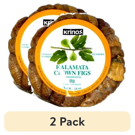 (2 pack) Krinos Dried Kalamata Crown Figs - 14oz Naturally Sun Dried