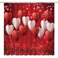 thumbnail image 2 of Valentine''s Day Shower Curtain Falling Red Heart Love Couple Romantic Fabric Bathroom Curtains Decor Set with Hook(72" Wx84 H), 2 of 3