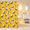 thumbnail image 2 of Erosebridal Cute Bug Bee Shower Curtain 72Wx84L,Nature Wildlife Themed Bathroom Shower Curtain,Orange Yellow, 2 of 5