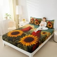 thumbnail image 4 of Feelyou Kawaii Rustic Bird Full Size Sheets, 3D Vintage Sunflower Bed Sheets, Teens Boys Girls Kids Sheet Sets, Lightweight Room Decor, 4 Pieces, 4 of 7
