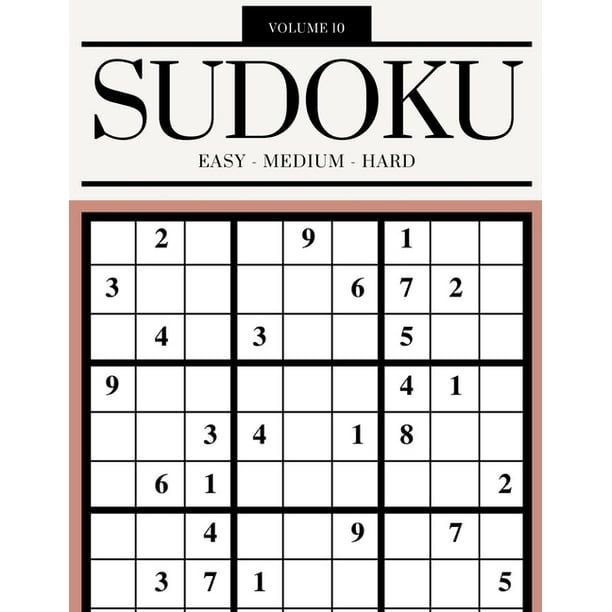 sudoku easy medium hard volume 10 200 sudoku puzzles for adults answer key included paperback walmart com