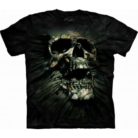 - Black 100% Cotton Breakthrough Skull Novelty T-Shirt