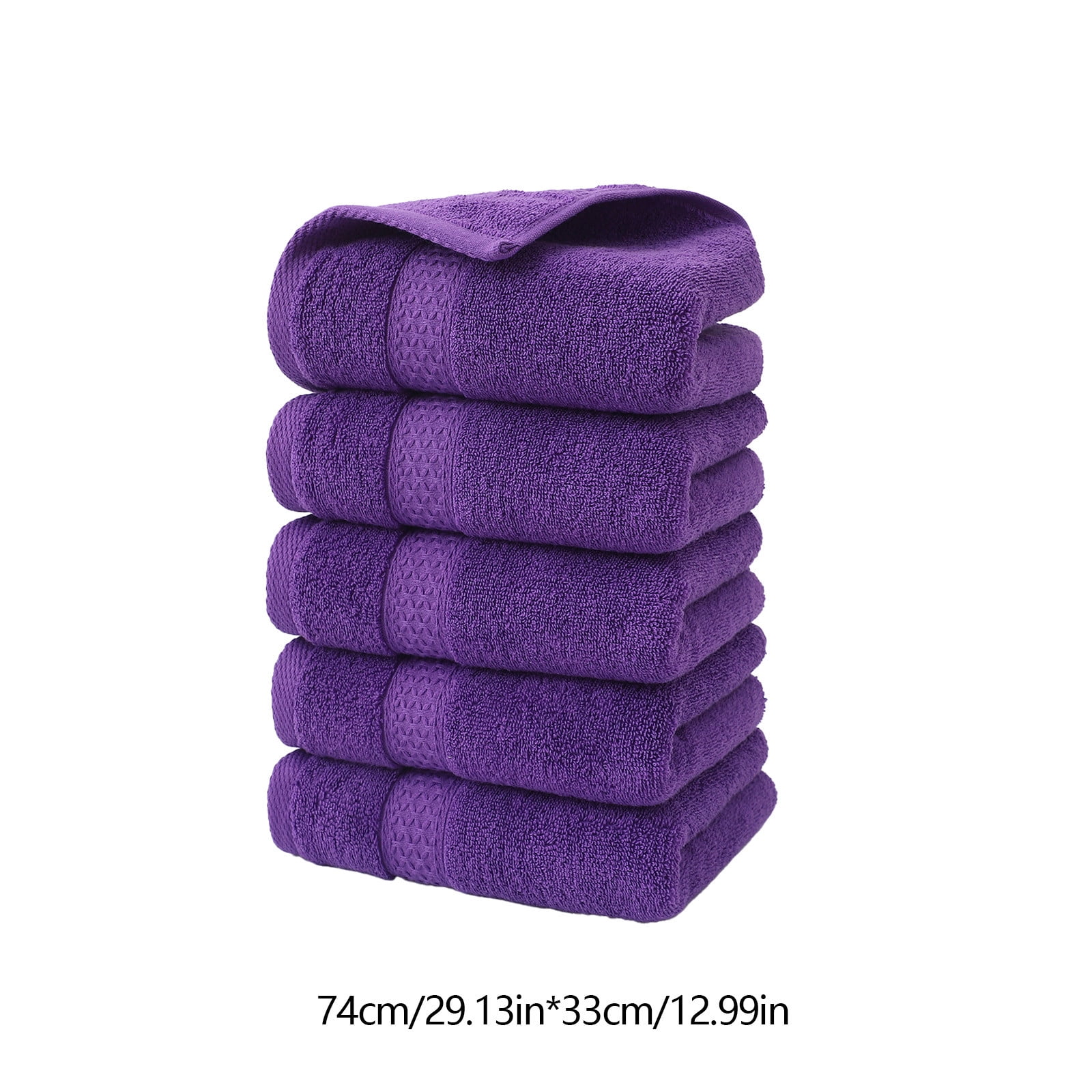 VOTRUDI Cotton Face Cloths 5-Pack, Soft & Absorbent Light Blue Towels with Broken Jacquard & Reinforced Edges for Bathroom/Travel/Gym