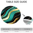 thumbnail image 6 of Teal Gold Marble Pattern Round Fitted Tablecloth with Elastic Edge,Dining Table Cover Waterproof,Outdoor Round Tablecloth for Camping,Dining,Indoor and Outdoor, 6 of 7