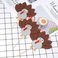 thumbnail image 6 of WHAMVOX Brown Fabric Cake Toppers with Humorous Turkey Design for Party Decorations and Cake Picks, Perfect for Thanksgiving, 6 of 8