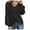 Black, variant on IROINNID Womens Long Sleeve V-Neck Shirts Hollow Out T Shirt Autumn Solid Blouse Tops,Black