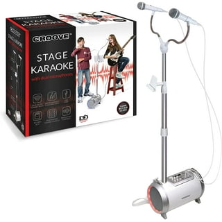 Macchina Karaoke Per Bambini Con 2 Microfoni, Luci Da Palco E Supporto Regolabile, Dai 3 Ai 9 Anni