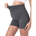 thumbnail image 3 of Deago Women's Maternity Yoga Shorts Over The Belly Bump Summer Workout Running Active Short Pants with Pockets (Black, S), 3 of 6