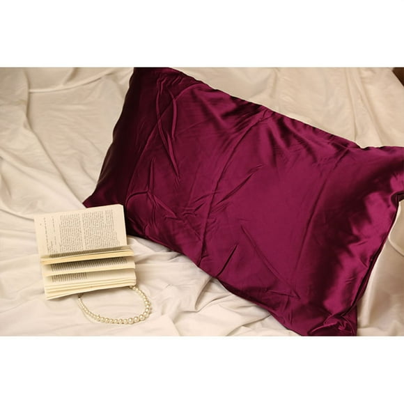 Silk Pillowcase Double-Sided Soft Pillow Cover, Side Sealed, Solid Colour for Standard Pillows, Beauty Bedding, 20 in x 30 in, Gold/Rose Gold/Red