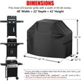 thumbnail image 2 of Grill Cover, BBQ Grill Cover, Waterproof, Weather Resistant, Rip-Proof, Anti-UV, Fade Resistant, with Hook-and-Loop Straps, Gas Grill Cover for Most Grills, 48 inch, Black, 2 of 14