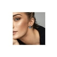 thumbnail image 4 of 10.70 Carat (Ctw) Octagon Blue Topaz Dangle Earrings in 10K White Gold for Women, 4 of 6