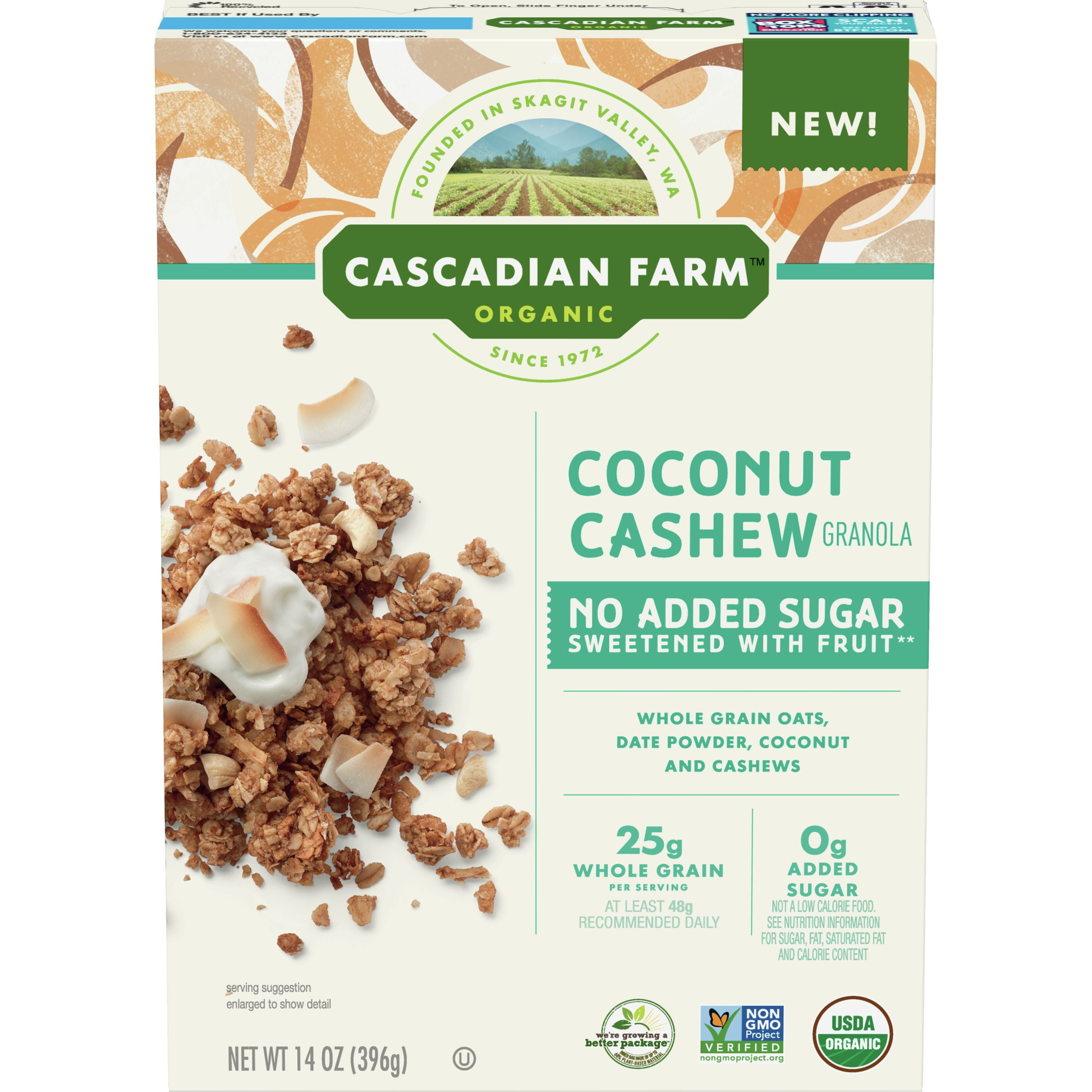 Cascadian Farm Organic Granola, Coconut Cashew 14oz