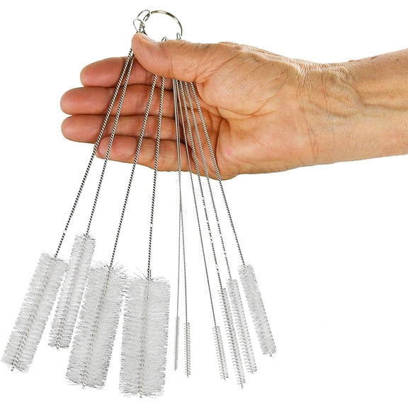 Brush Set for Cleaning Straws and Drains, Metal Pipe Cleaners, 10 Pieces