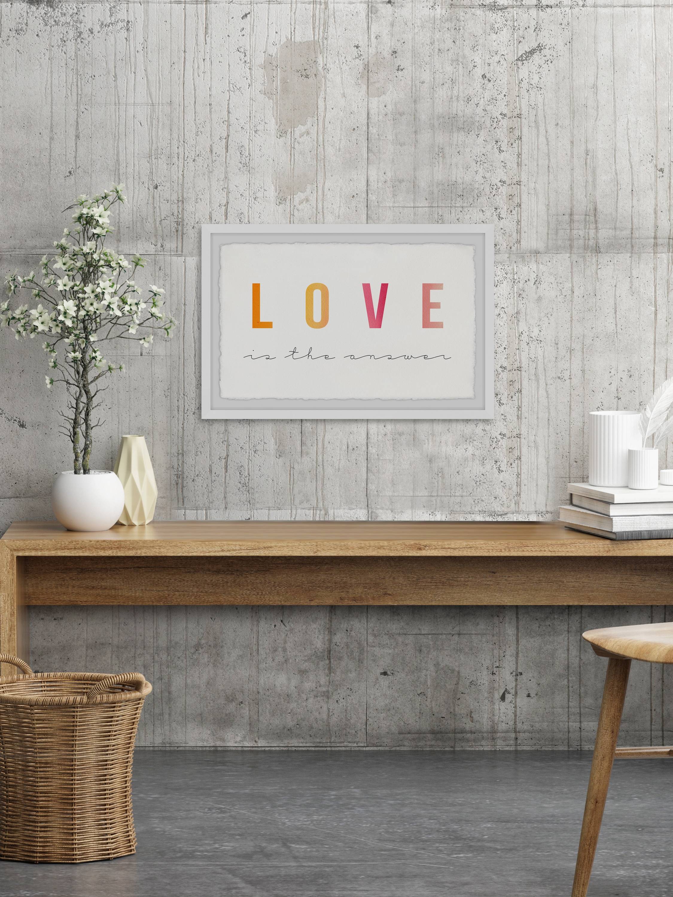 Marmont Hill Answer Is Love Framed Wall Art, 30.00" x 1.50"