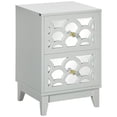 thumbnail image 1 of HOMCOM Table de Chevet avec 2 Tiroirs et Miroir avant, 1 of 10
