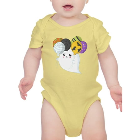 

Cute Ghost With Spooky Balloons Bodysuit Infant -Image by Shutterstock Newborn
