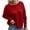 Wine_Christmas Gift for Womnen, variant on Womens Pullover Sweaters Batwing Long Sleeve Crewneck Casual Loose Knit Jumper Tops with Buttons Gray M